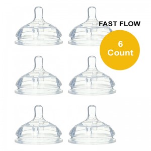 Comotomo Replacement Nipples Fast Flow for Ages 6+ Months 6 count