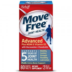 Move Free Advanced Glucosamine & Chondroitin Plus MSM and Vitamin D3 (80 Count in A Bottle)