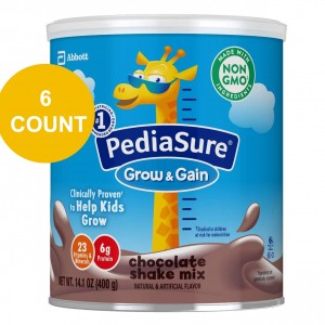 PediaSure Grow & Gain Non-GMO & Gluten-Free Shake Mix Powder - chocolate 14.1 oz 6 Count