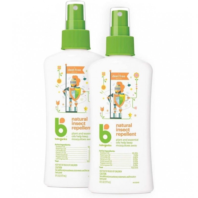 Babyganics Natural Bug Spray, 6oz Spray Bottle pack of 2