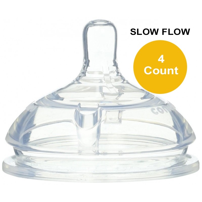 Comotomo Replacement Nipples Slow Flow for Ages 0-3 Months 4 count