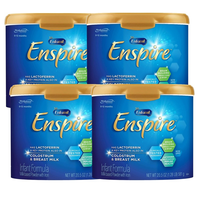 Enfamil Enspire Baby Formula Milk Powder 20.5 oz DHA Probiotics 4 pack