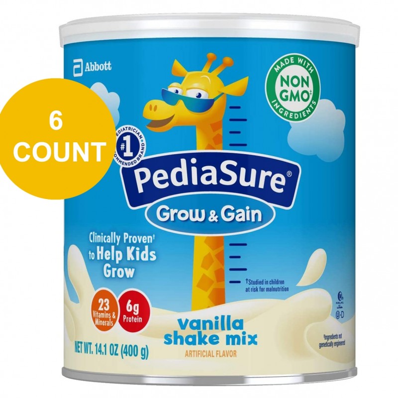 PediaSure Grow & Gain Non-GMO & Gluten-Free Shake Mix Powder - Vanilla 14.1 oz 6 Count
