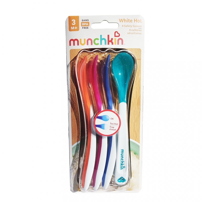 Munchkin White Hot Safety Spoons - 4pk