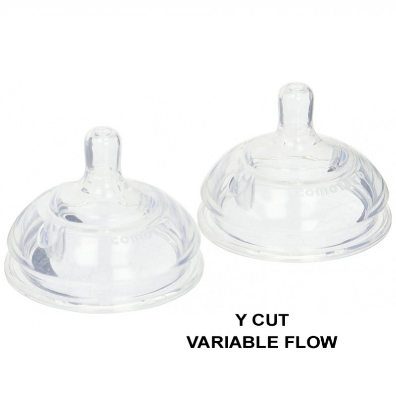 Comotomo Replacement Nipples in Variable Flow Y CUT for Ages 6 Months + 2 count